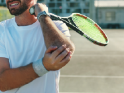 Tennis elbow, also known as Lateral Epicondylitis, is a common condition characterised by pain at the outside of the elbow with movements of the wrist and hand. The pain is usually localized to the tendon of a small muscle of the forearm just below the elbow called Extensor Carpi Radialis Brevis (ECRB).